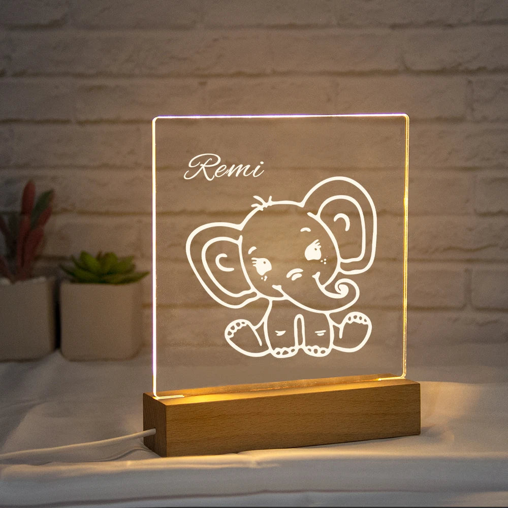 Drop Shipping Personalized Nightlight USB LED Customized Name 3D Lamp Decoration Bedroom Toys Birthday For Baby Children Gift