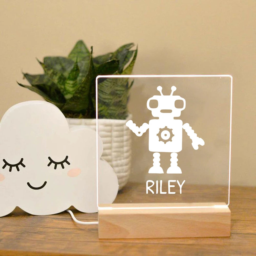 Drop Shipping Personalized Nightlight USB LED Customized Name 3D Lamp Decoration Bedroom Toys Birthday For Baby Children Gift