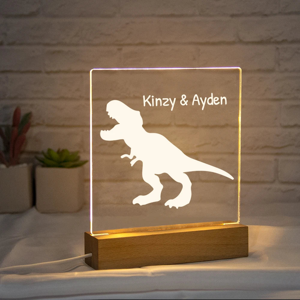 Drop Shipping Personalized Nightlight USB LED Customized Name 3D Lamp Decoration Bedroom Toys Birthday For Baby Children Gift