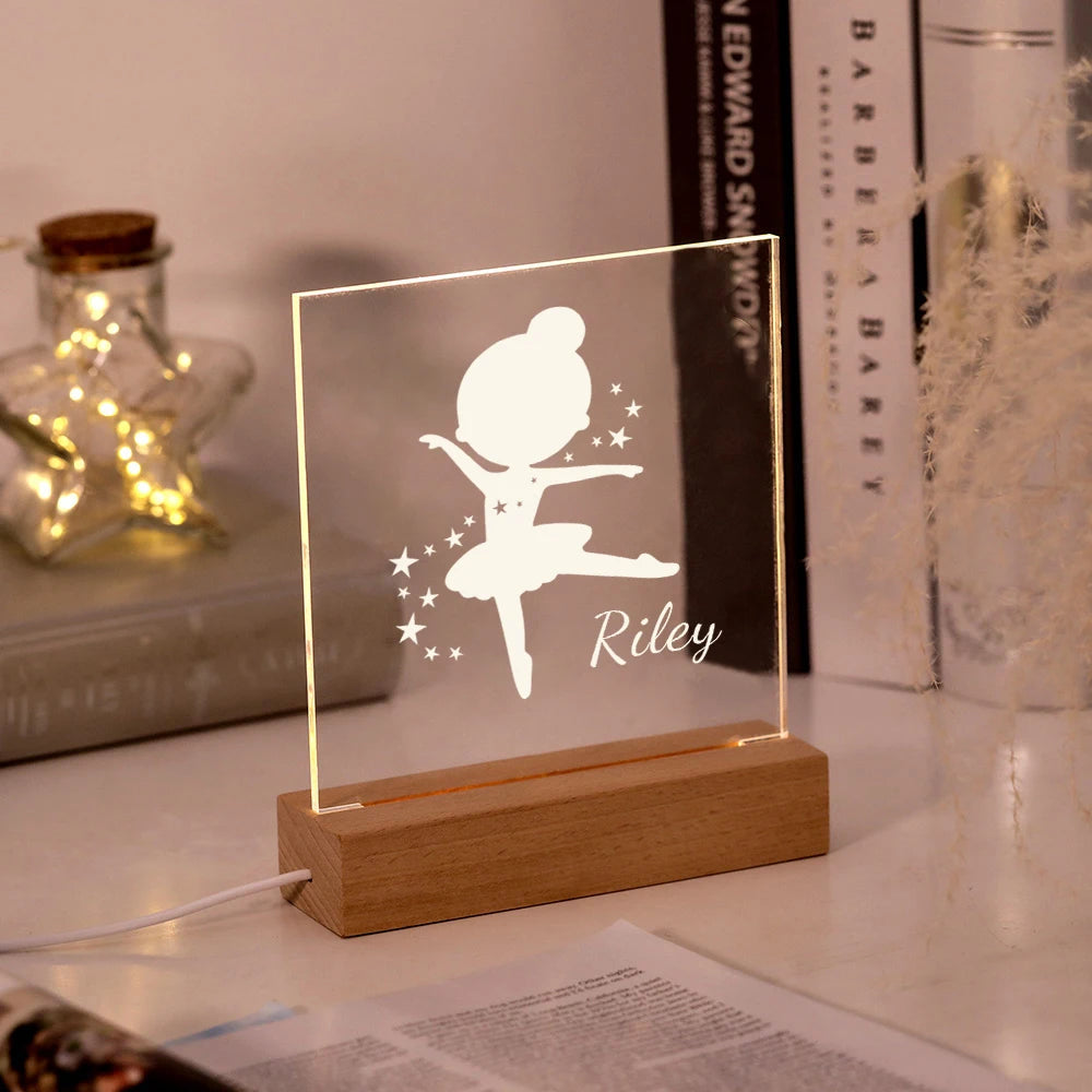 Drop Shipping Personalized Nightlight USB LED Customized Name 3D Lamp Decoration Bedroom Toys Birthday For Baby Children Gift