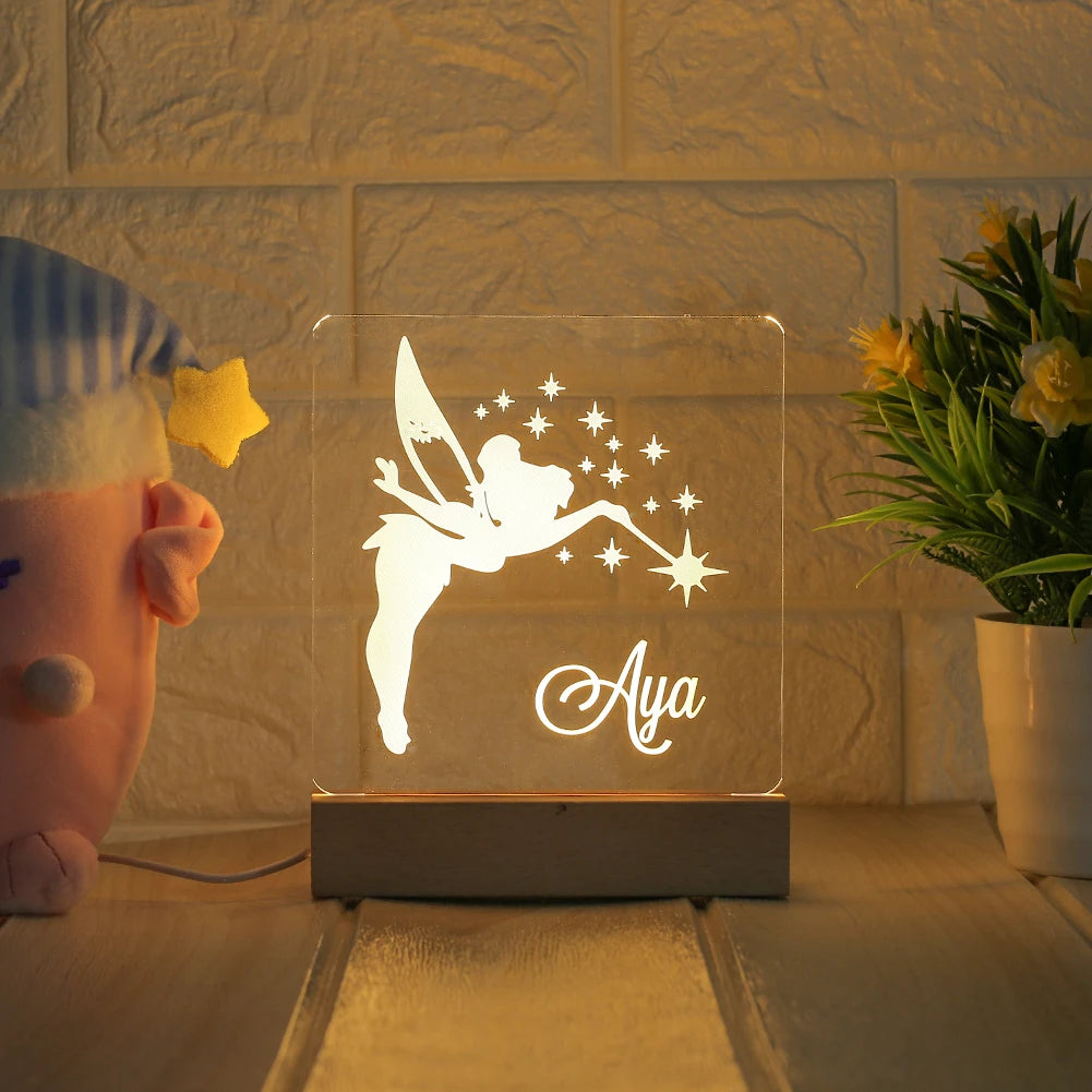 Personalized Night Light USB Customized name 3D Lamp Luminaria Christmas Anniversary Birthday Mother's Day Father's Day Gift