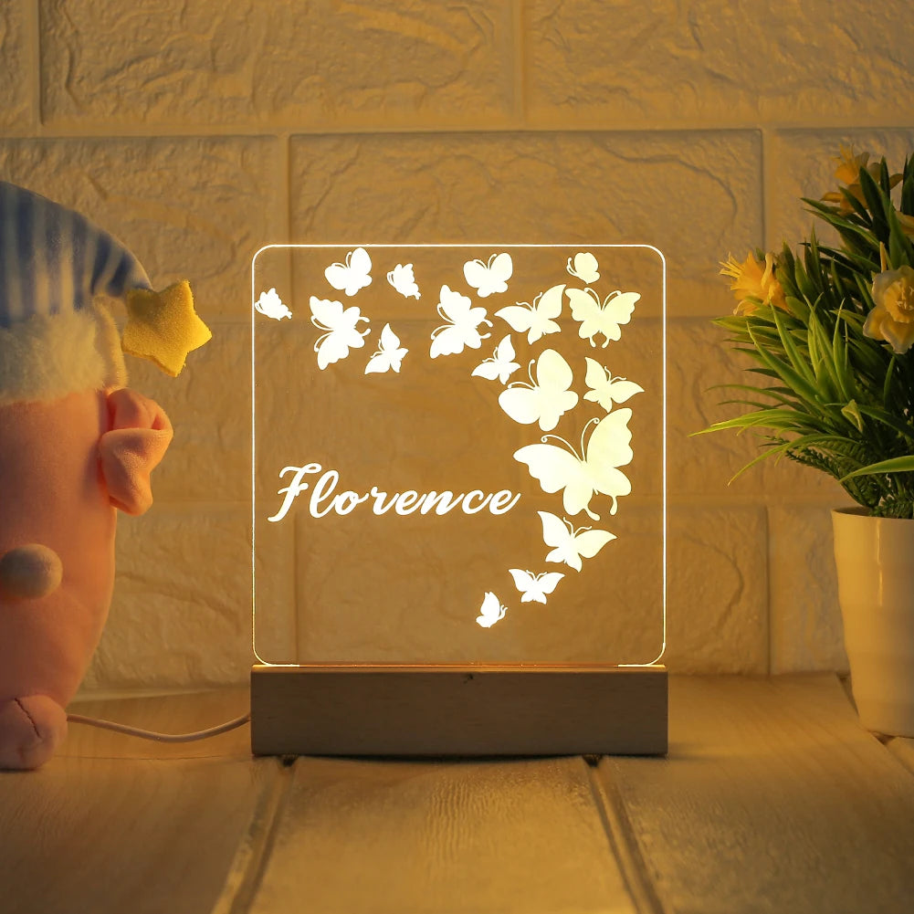 Personalized Night Light USB Customized name 3D Lamp Luminaria Christmas Anniversary Birthday Mother's Day Father's Day Gift