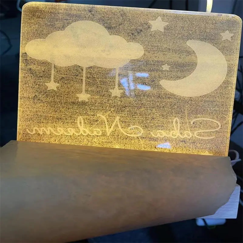 Customized Nursery Name Star Moon Fairy Rainbow Cloud LED USB night Light For Children Baby Room Decoration Lamp for Kids