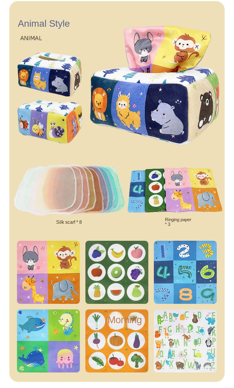 Baby Montessori Toy,Magic Tissue Box,Educational Learning Activity Sensory Toy For Kids Finger Exercising Busy Board Baby Game