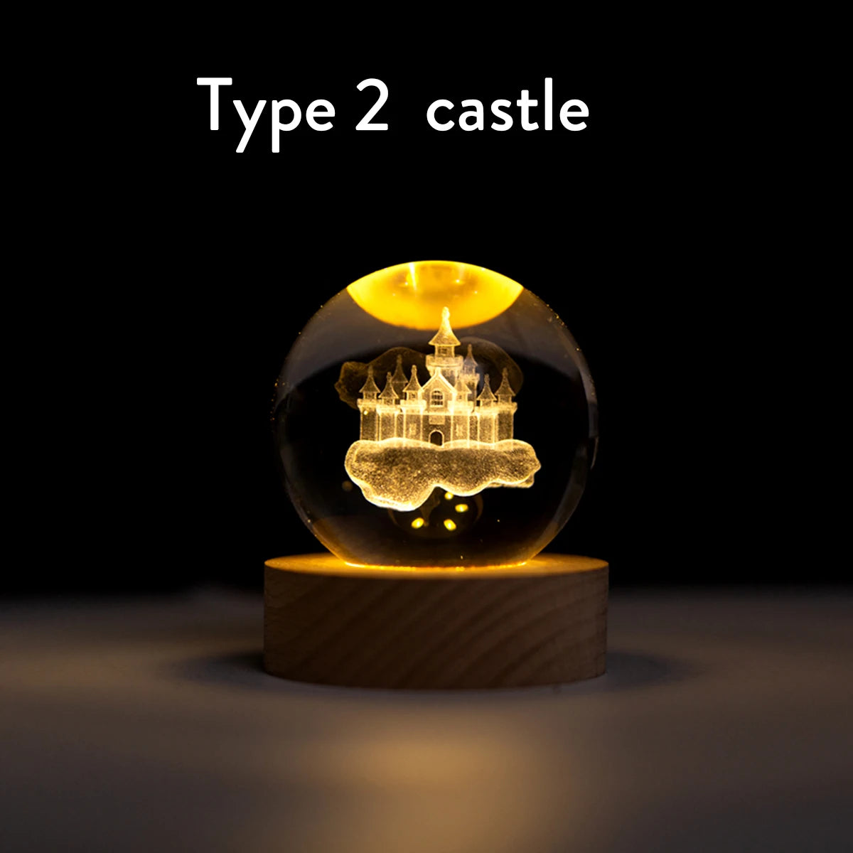 3D Crystal Ball Lamp 6CM Diameter USB Power Table Desk Lamps Moon Earth Planet Galaxy Night Light Xmas Gifts Home Bedroom Decor