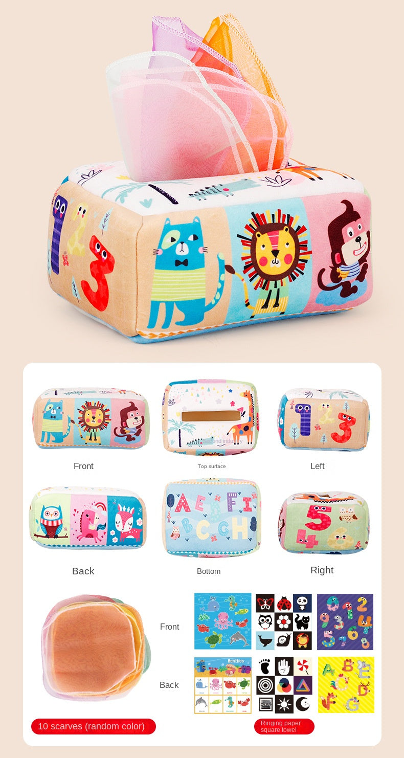 Baby Montessori Toy,Magic Tissue Box,Educational Learning Activity Sensory Toy For Kids Finger Exercising Busy Board Baby Game