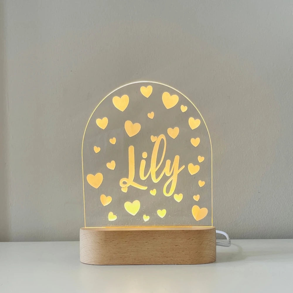 Customized Nursery Name Star Moon Fairy Rainbow Cloud LED USB night Light For Children Baby Room Decoration Lamp for Kids