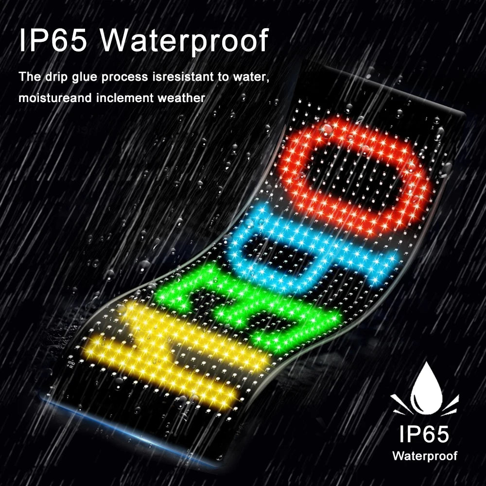 LED Matrix Pixel Flexible Panel LED Sign Display USB For Car Windows Bright Programmable Bluetooth App Control Logo Light