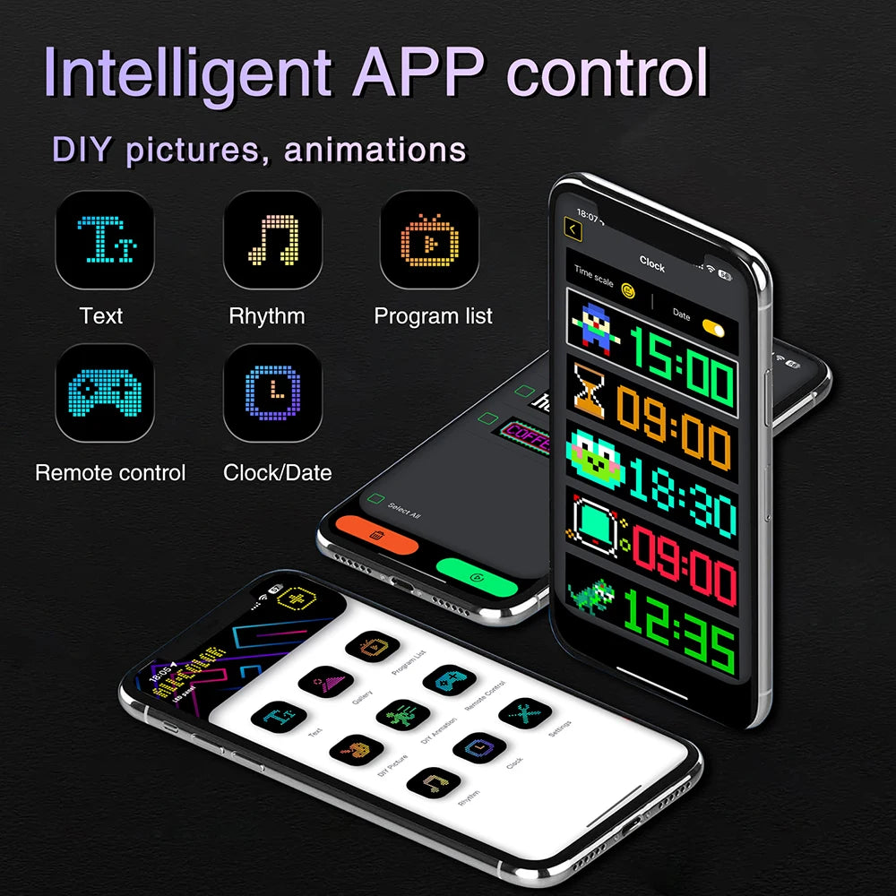 LED Matrix Pixel Flexible Panel LED Sign Display USB For Car Windows Bright Programmable Bluetooth App Control Logo Light