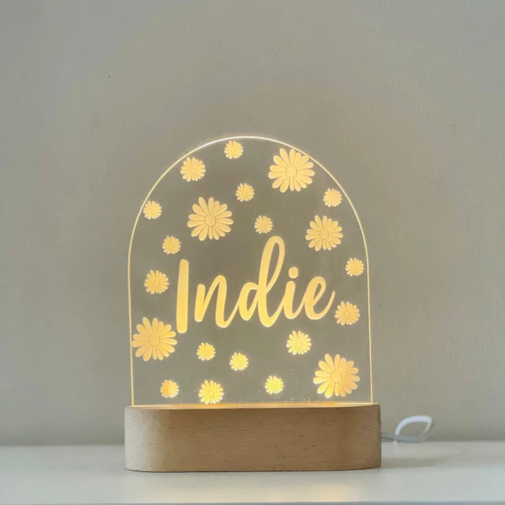 Customized Nursery Name Star Moon Fairy Rainbow Cloud LED USB night Light For Children Baby Room Decoration Lamp for Kids