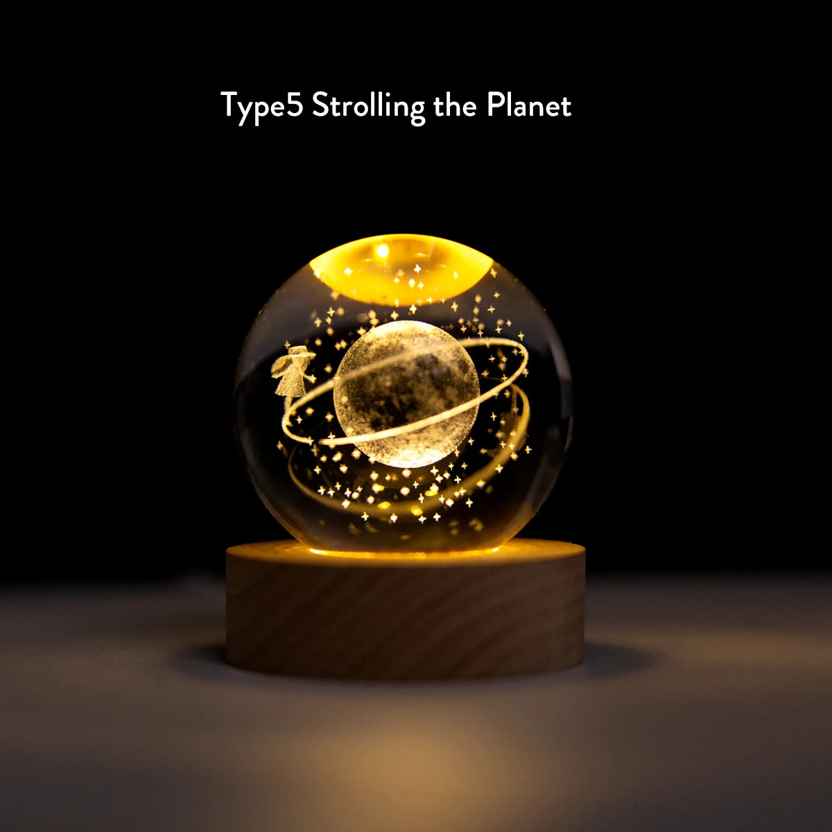 3D Crystal Ball Lamp 6CM Diameter USB Power Table Desk Lamps Moon Earth Planet Galaxy Night Light Xmas Gifts Home Bedroom Decor