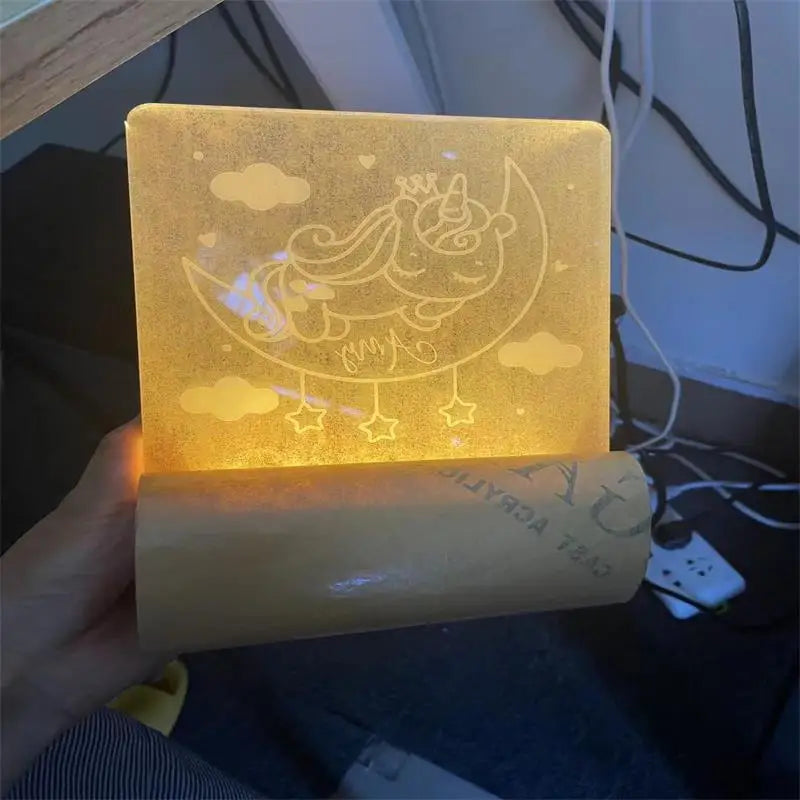 Customized Nursery Name Star Moon Fairy Rainbow Cloud LED USB night Light For Children Baby Room Decoration Lamp for Kids