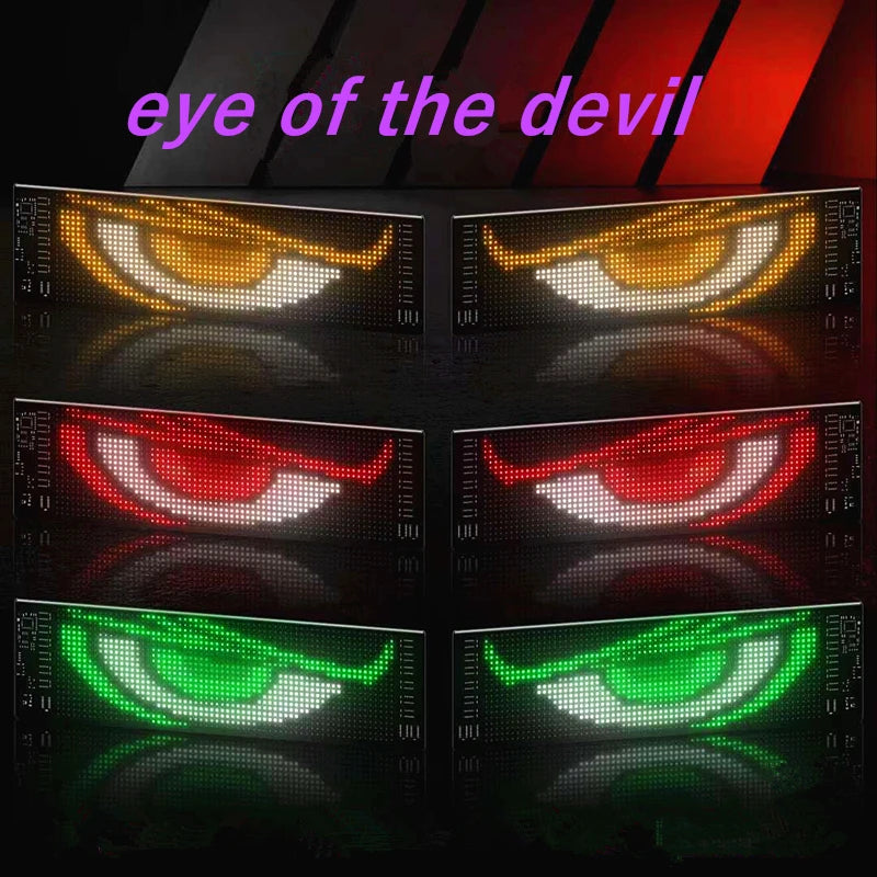 2024 The latest automotive windshield LED Dynamic eye animation displays smart rolling information Soft screen LED signs cars an