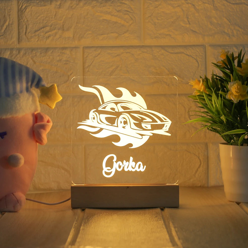 Personalized Night Light USB Customized name 3D Lamp Luminaria Christmas Anniversary Birthday Mother's Day Father's Day Gift