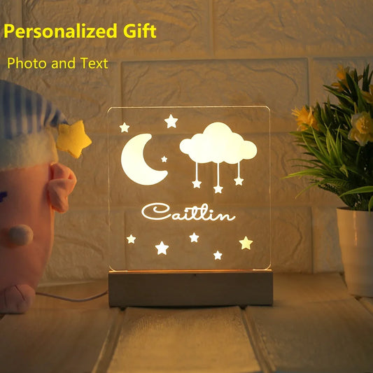 Personalized Night Light USB Customized name 3D Lamp Luminaria Christmas Anniversary Birthday Mother's Day Father's Day Gift