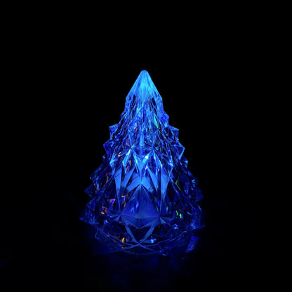 LED Crystal Night Light Christmas Tree Lantern Iceberg Warm WhiteTable Lamp Button Battery Home Party Xmas Decoration