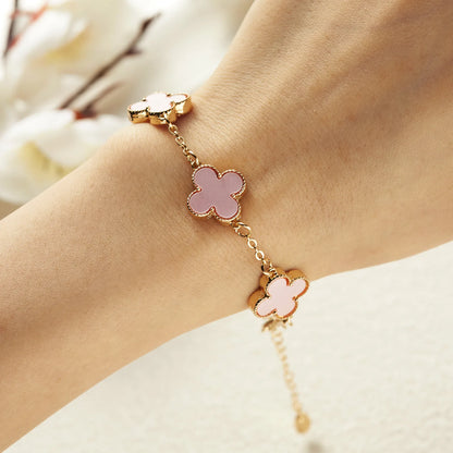 Stainless Steel Luxury Women's Lucky Bracelet,The bracelet of the four leaves,Female Simple Fashion Versatile Bracelet Gifts