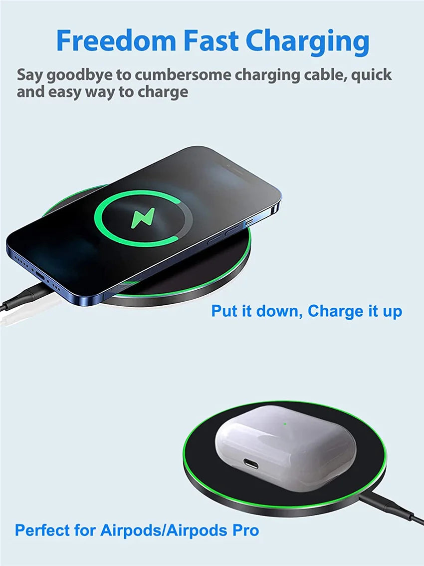 30W Wireless Charger Pad USB Fast Charging Pad Station Quick Charge QC 3.0 For IPhone 15 14 13 12 11 XS XR X 8 SE Samsung Xiaomi