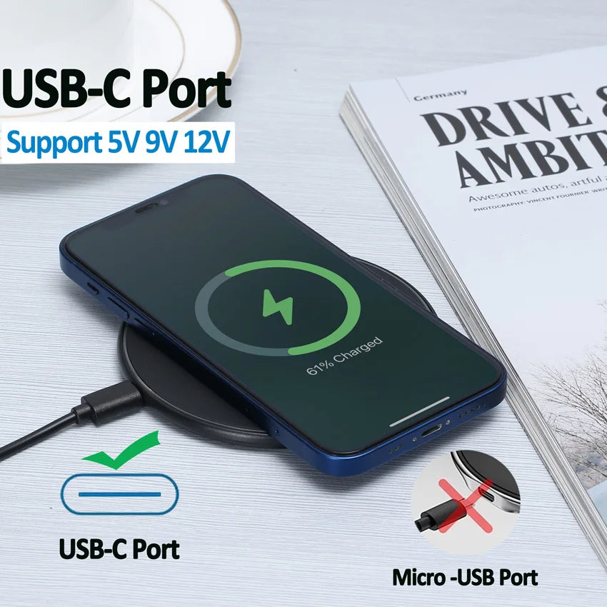 30W Wireless Charger Pad USB Fast Charging Pad Station Quick Charge QC 3.0 For IPhone 15 14 13 12 11 XS XR X 8 SE Samsung Xiaomi