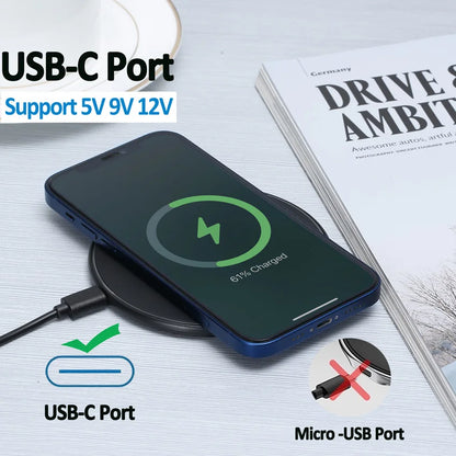 30W Wireless Charger Pad USB Fast Charging Pad Station Quick Charge QC 3.0 For IPhone 15 14 13 12 11 XS XR X 8 SE Samsung Xiaomi