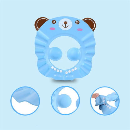 Baby Shower Soft Cap Adjustable Hair Wash Hat for Kids Ear Protection Safe Children Shampoo Bathing Shower Protect Head Cover