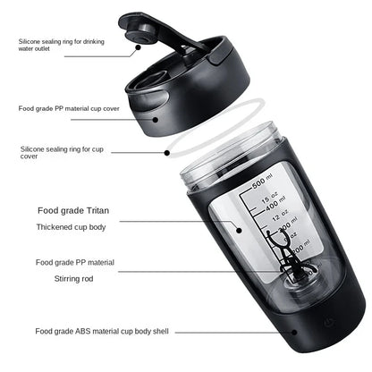 Electric Whey Protein Shake Stirrer USB Automatic Protein Shaker Bottle Gym Sport Water Bottle Milk Coffee Blender Kettle Sports