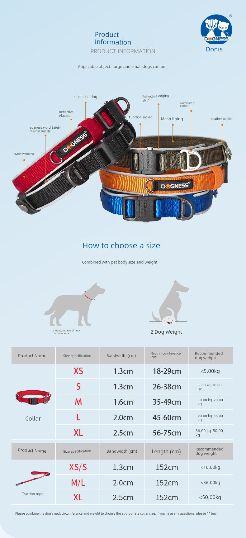 Donis Pet Medium-Sized Dog Dog Collar