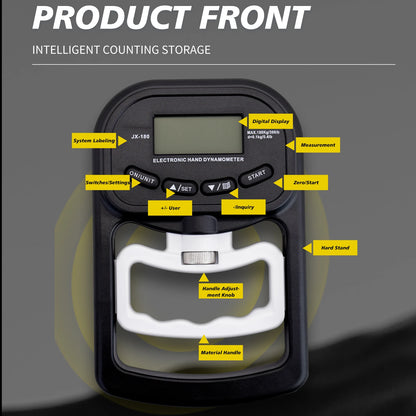 Digital Hand Dynamometer Grips Strength Trainer Electronic Tester Meter Gauge Measurer USB LCD Screen Sport Home School