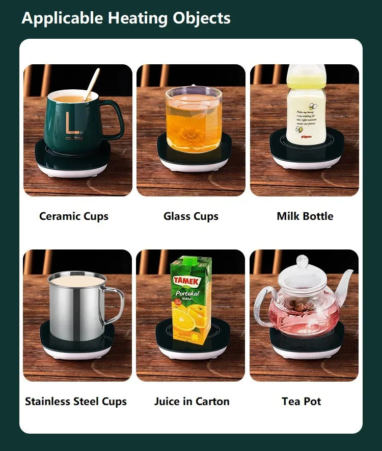 Smart Thermostatic Coaster, Suitable for Home and Office, Suitable for Hot Coffee, Tea, Milk, Water, Portable and Waterproof.