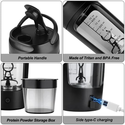 Electric Whey Protein Shake Stirrer USB Automatic Protein Shaker Bottle Gym Sport Water Bottle Milk Coffee Blender Kettle Sports