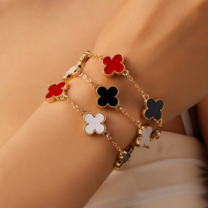 Stainless Steel Luxury Women's Lucky Bracelet,The bracelet of the four leaves,Female Simple Fashion Versatile Bracelet Gifts