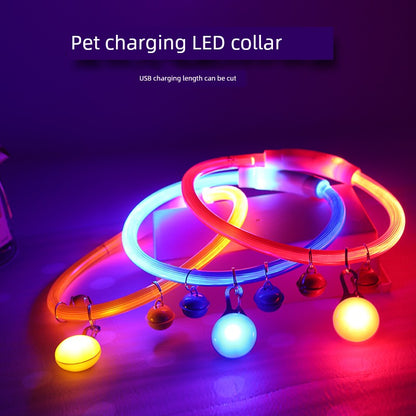 USB Night Rechargeable Nameplate Luminous Circle Dog Walking