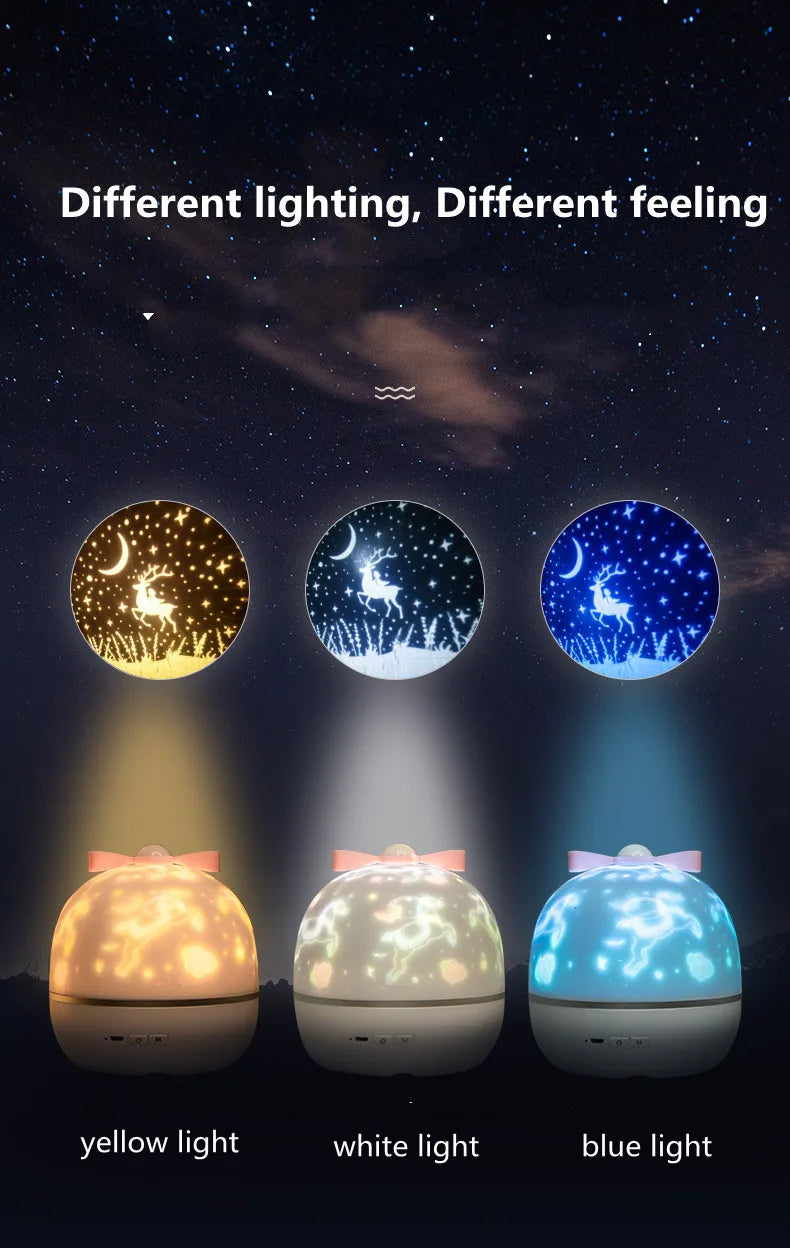 Galaxy Rotating Projector LED Night Light Starry Mermaids Porjectors Lamp For Decoration Bedroom Home Decorative Children Gifts