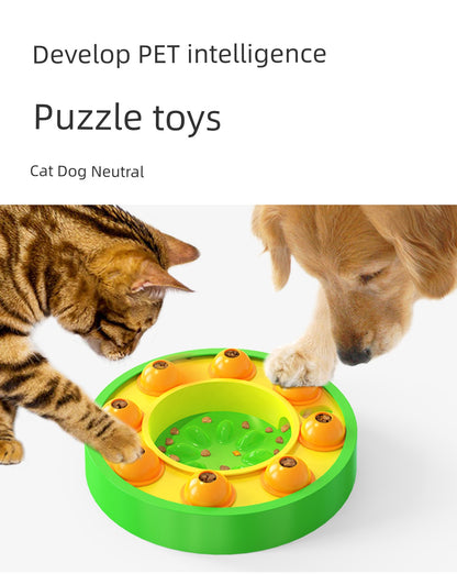 Dog Cat Food Leakage Turntable Educational Toys Consume Physical Strength Self-Heating Relieving Stuffy Handy Gadget Snacks Slow Food PET Intelligence