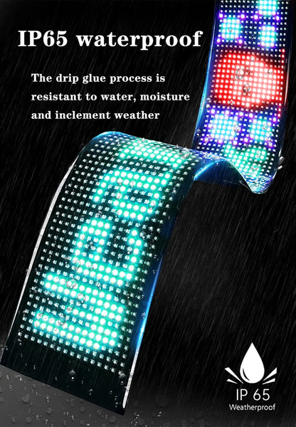 LED Matrix Pixel Flexible Panel  LED Sign Display USB For Car Windows Bright Programmable Bluetooth App Control Logo Light