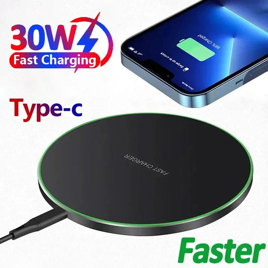 30W Wireless Charger Pad USB Fast Charging Pad Station Quick Charge QC 3.0 For IPhone 15 14 13 12 11 XS XR X 8 SE Samsung Xiaomi