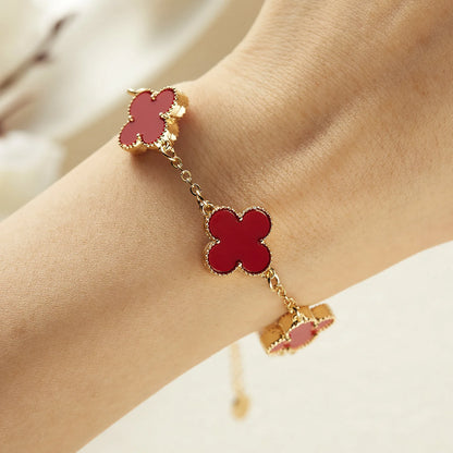 Stainless Steel Luxury Women's Lucky Bracelet,The bracelet of the four leaves,Female Simple Fashion Versatile Bracelet Gifts