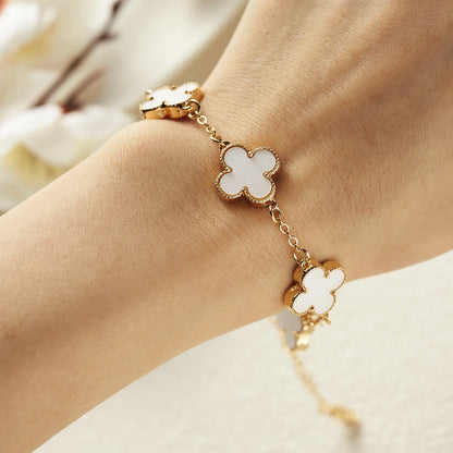 Stainless Steel Luxury Women's Lucky Bracelet,The bracelet of the four leaves,Female Simple Fashion Versatile Bracelet Gifts