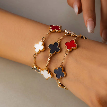 Stainless Steel Luxury Women's Lucky Bracelet,The bracelet of the four leaves,Female Simple Fashion Versatile Bracelet Gifts