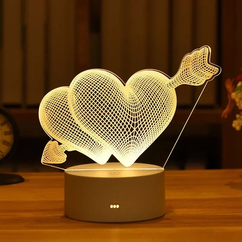 2024 New Night Light Creative Acrylic Bedroom Bedside LED Table Lamp Wedding Birthday Holiday Event Gift Christmas Gifts