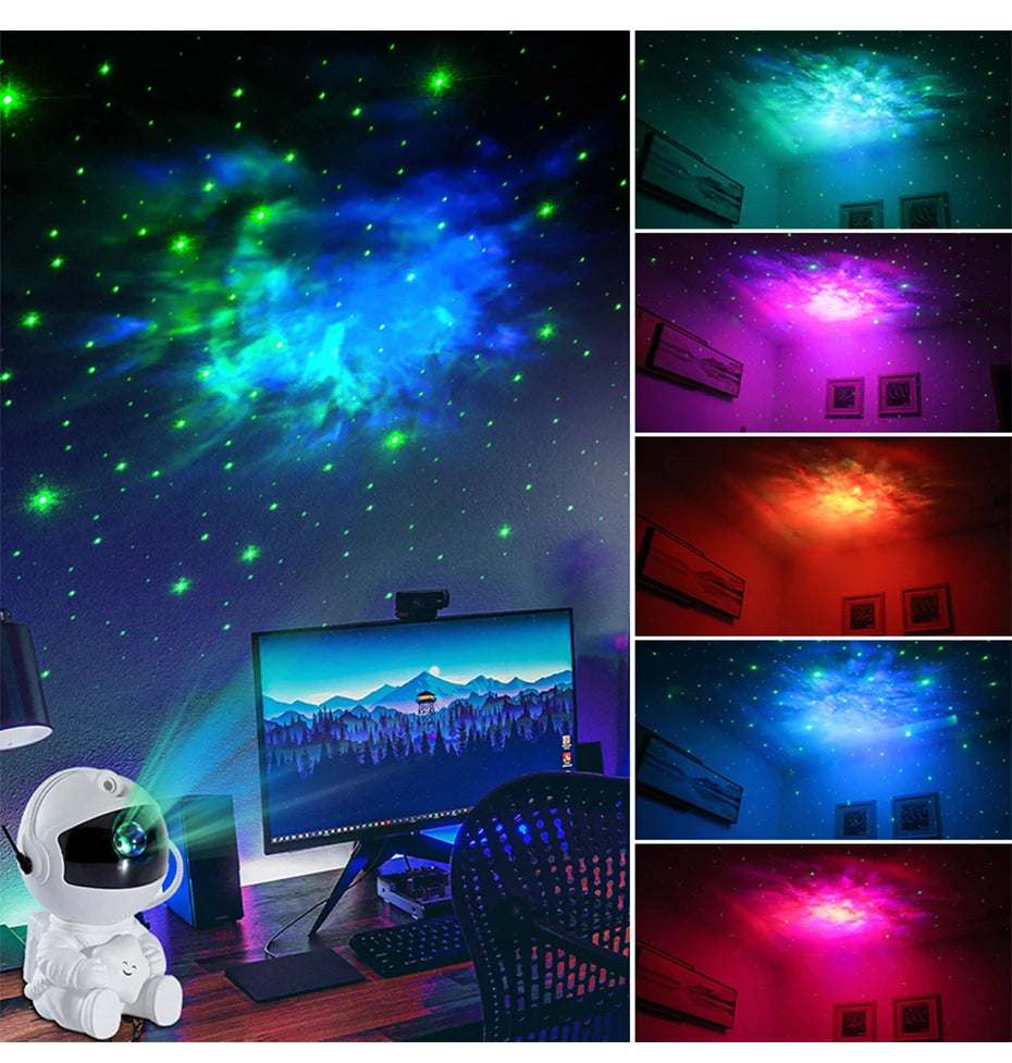 Star Projector Galaxy Night Light Astronaut Space Projector Starry Nebula Ceiling LED Lamp for Bedroom Home Decorative kids gift