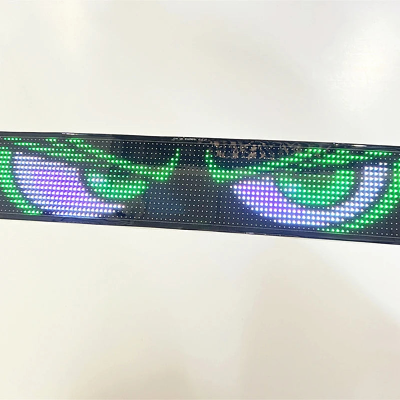 2024 The latest automotive windshield LED Dynamic eye animation displays smart rolling information Soft screen LED signs cars an