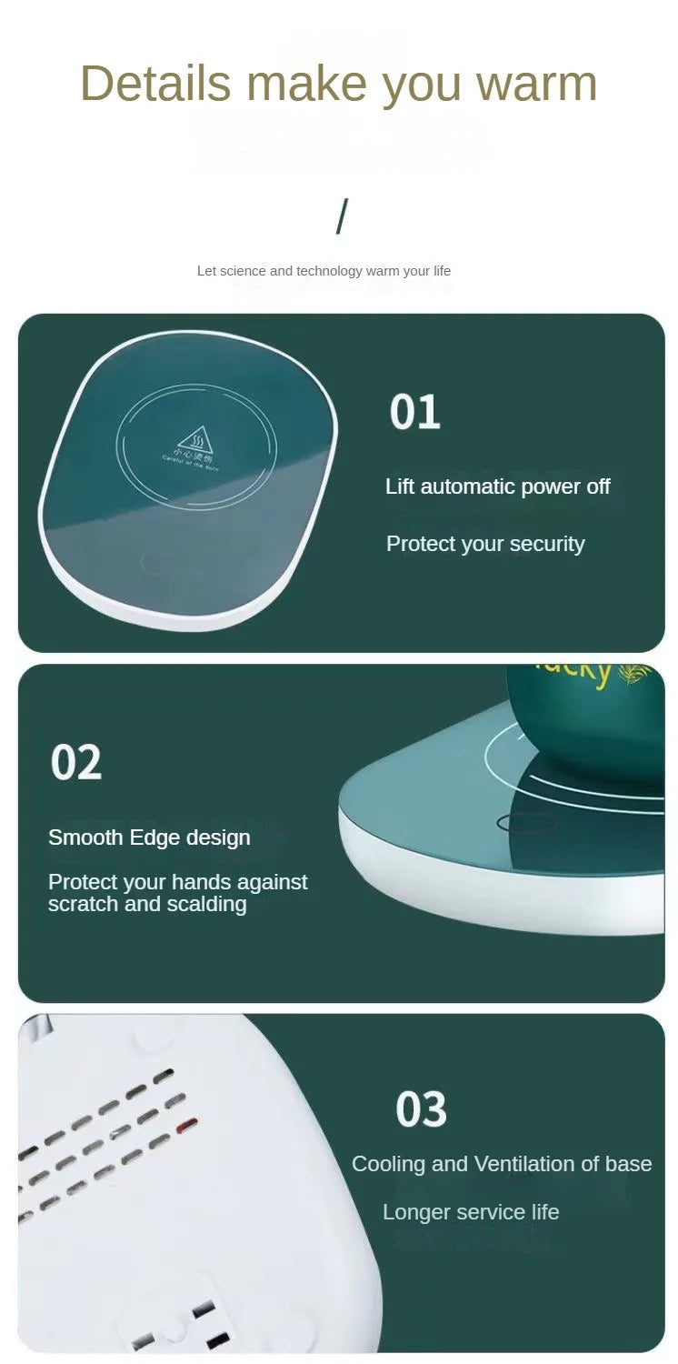 Smart Thermostatic Coaster, Suitable for Home and Office, Suitable for Hot Coffee, Tea, Milk, Water, Portable and Waterproof.