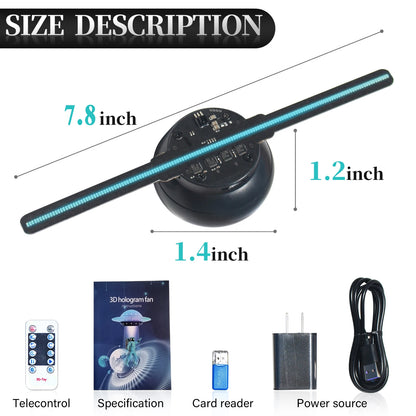 18cm holographic projector LED 3D fan holographic LED fan advertising machine decorative screen 7.1in holographic 3D fan