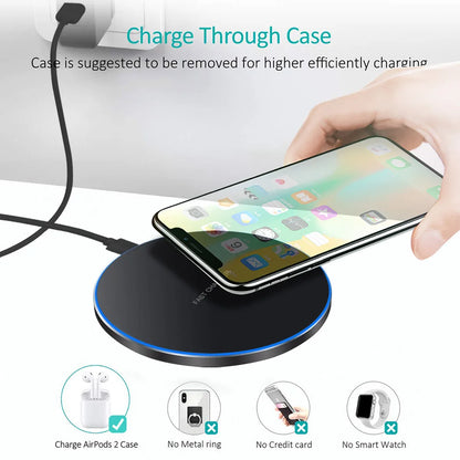 30W Wireless Charger Pad USB Fast Charging Pad Station Quick Charge QC 3.0 For IPhone 15 14 13 12 11 XS XR X 8 SE Samsung Xiaomi