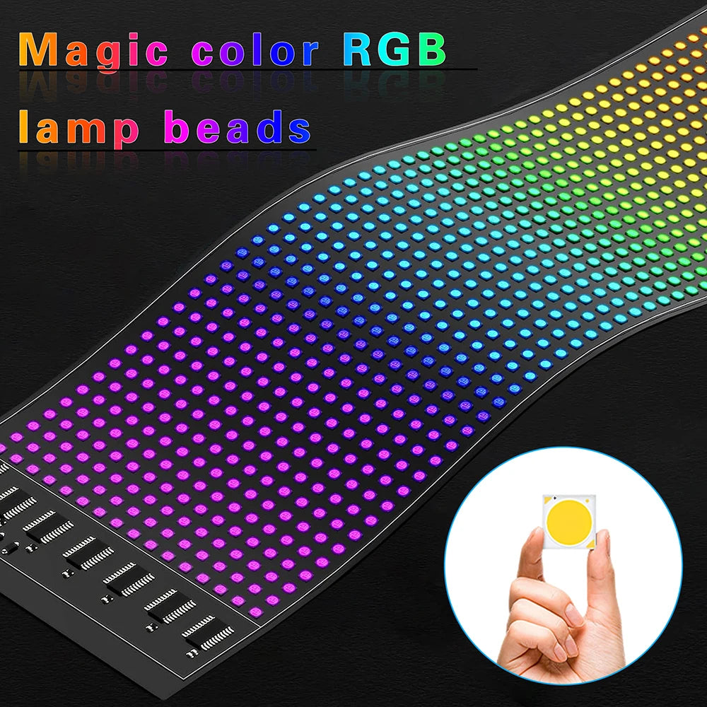 LED Matrix Pixel Flexible Panel  LED Sign Display USB For Car Windows Bright Programmable Bluetooth App Control Logo Light