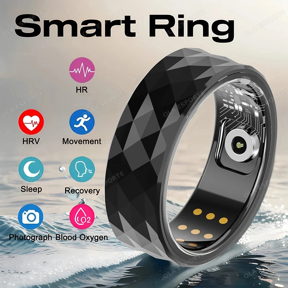 For Xiaomi Smart Ring Men Women Military Grade Titanium Steel Shell Health Monitoring IP68 & 3ATM Waterproof Multi-sport Modes